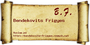 Bendekovits Frigyes névjegykártya